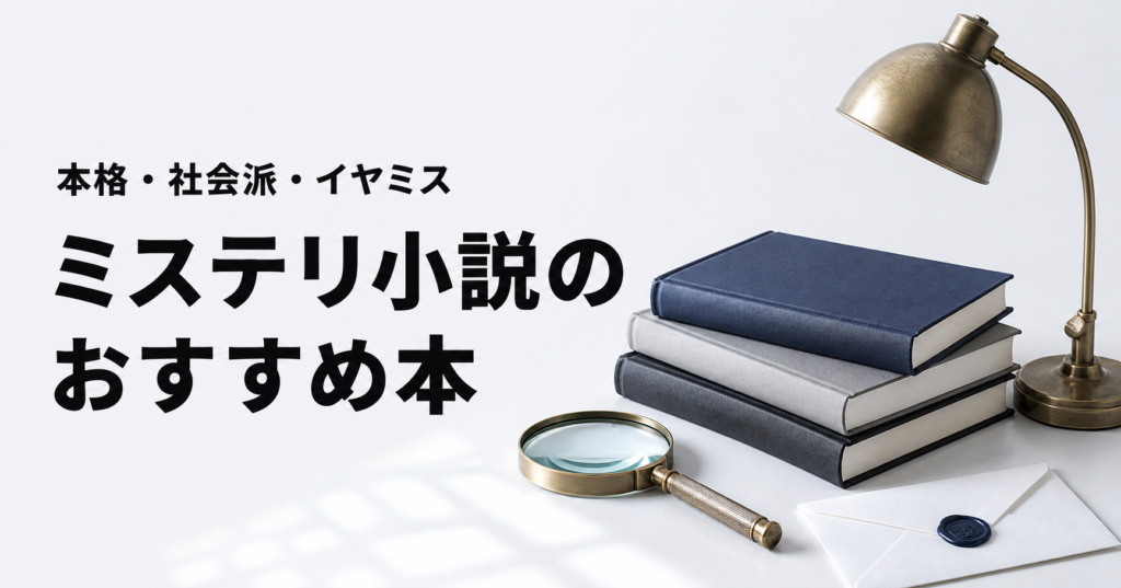 ミステリ小説のおすすめ本ランキング20選を紹介する記事のアイキャッチ