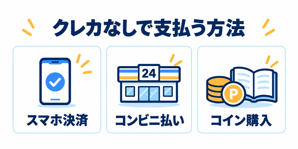 クレカなしで利用できる支払い方法