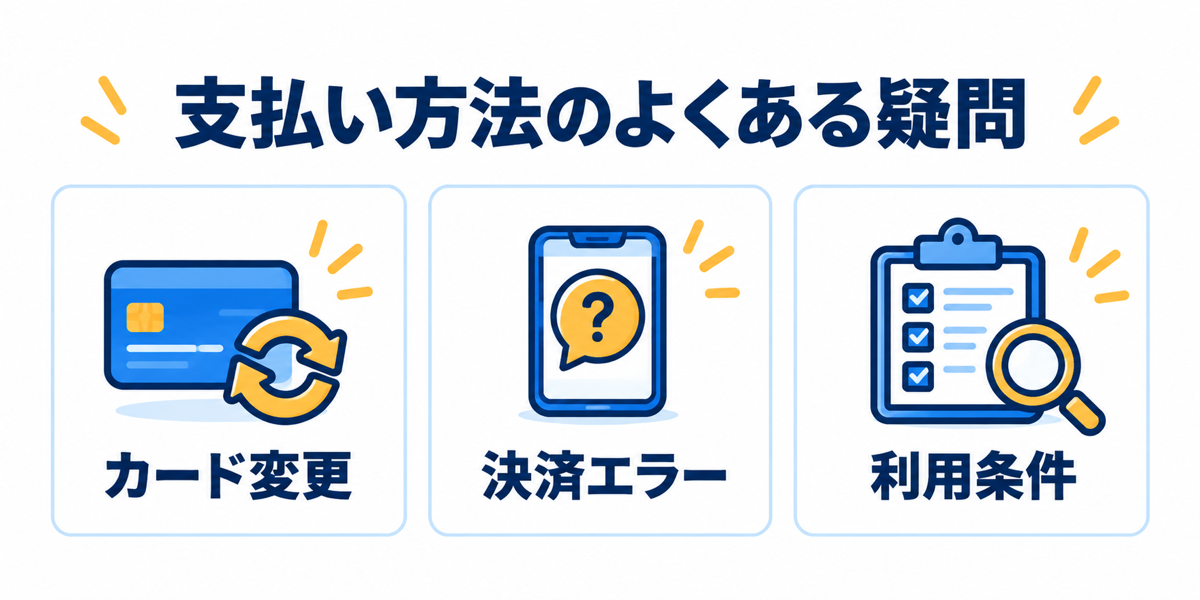 カード変更や決済エラーなど支払い方法の疑問