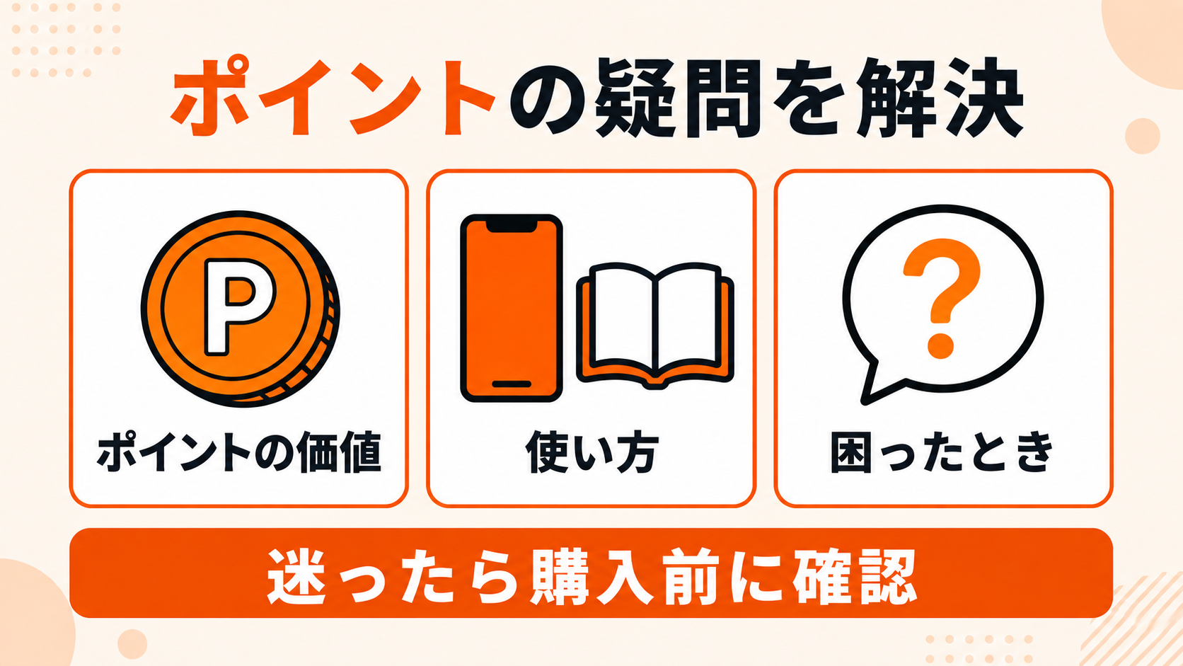 ポイントの価値や使い方、困ったときの疑問を確認する