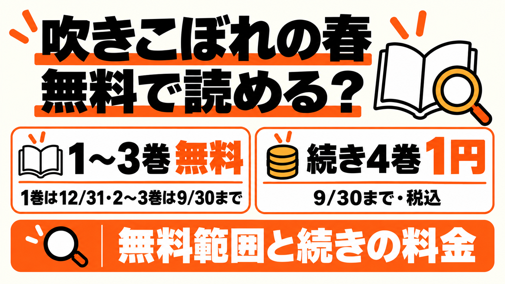 吹きこぼれの春は無料で読める？1〜3巻の無料範囲と続き4巻1円