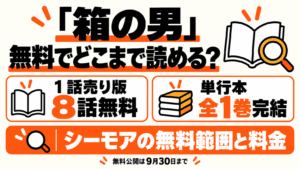 箱の男の無料範囲と料金。1話売り版8話無料・単行本全1巻完結