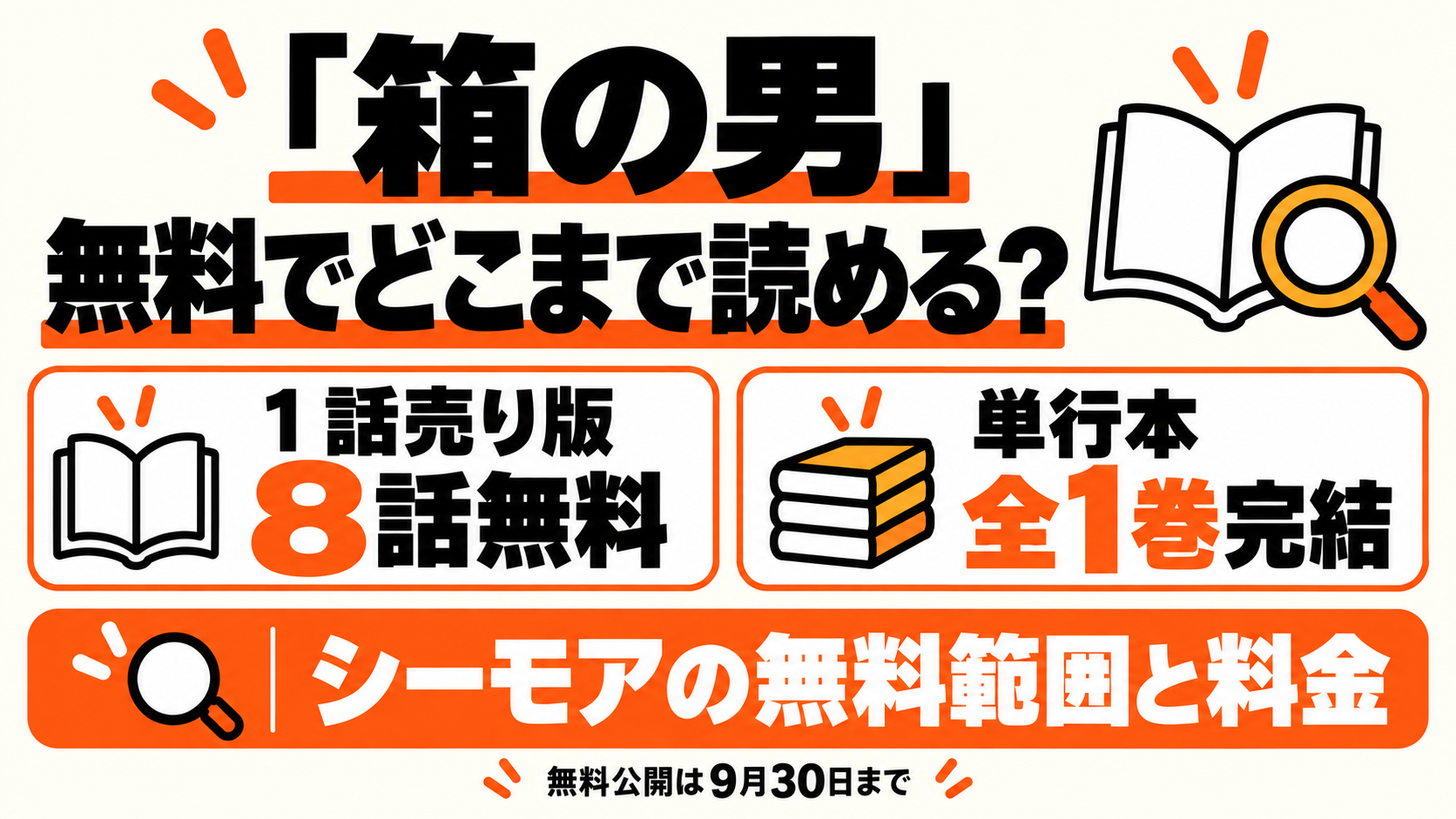 箱の男の無料範囲と料金。1話売り版8話無料・単行本全1巻完結