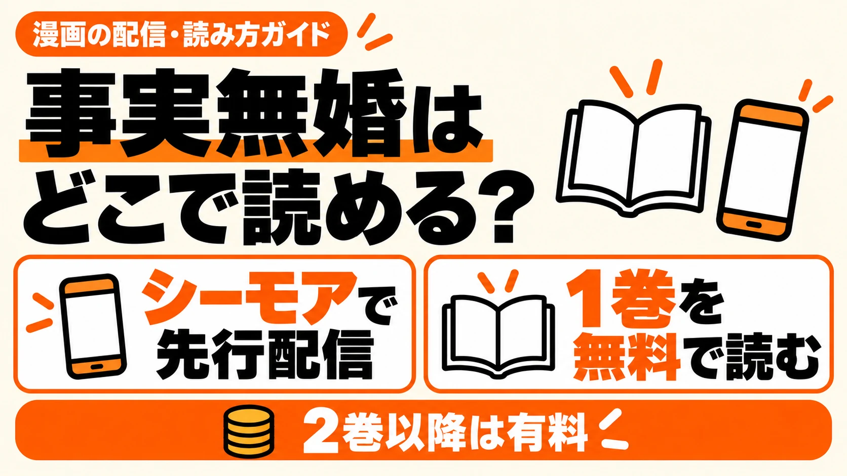 事実無婚はシーモアで先行配信、1巻無料で2巻以降は有料