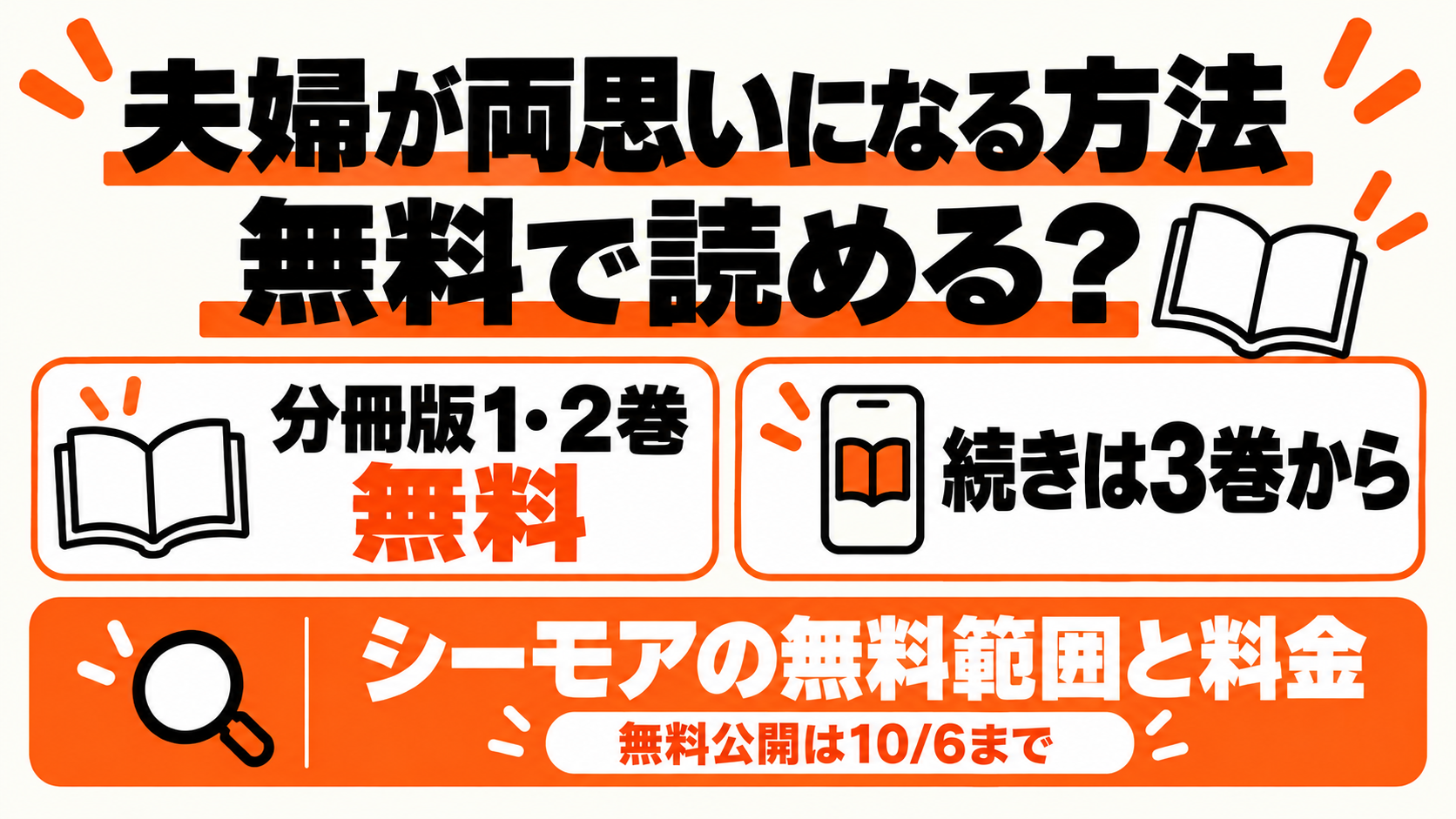 夫婦が両思いになる方法:分冊版1〜2巻は10月6日まで無料