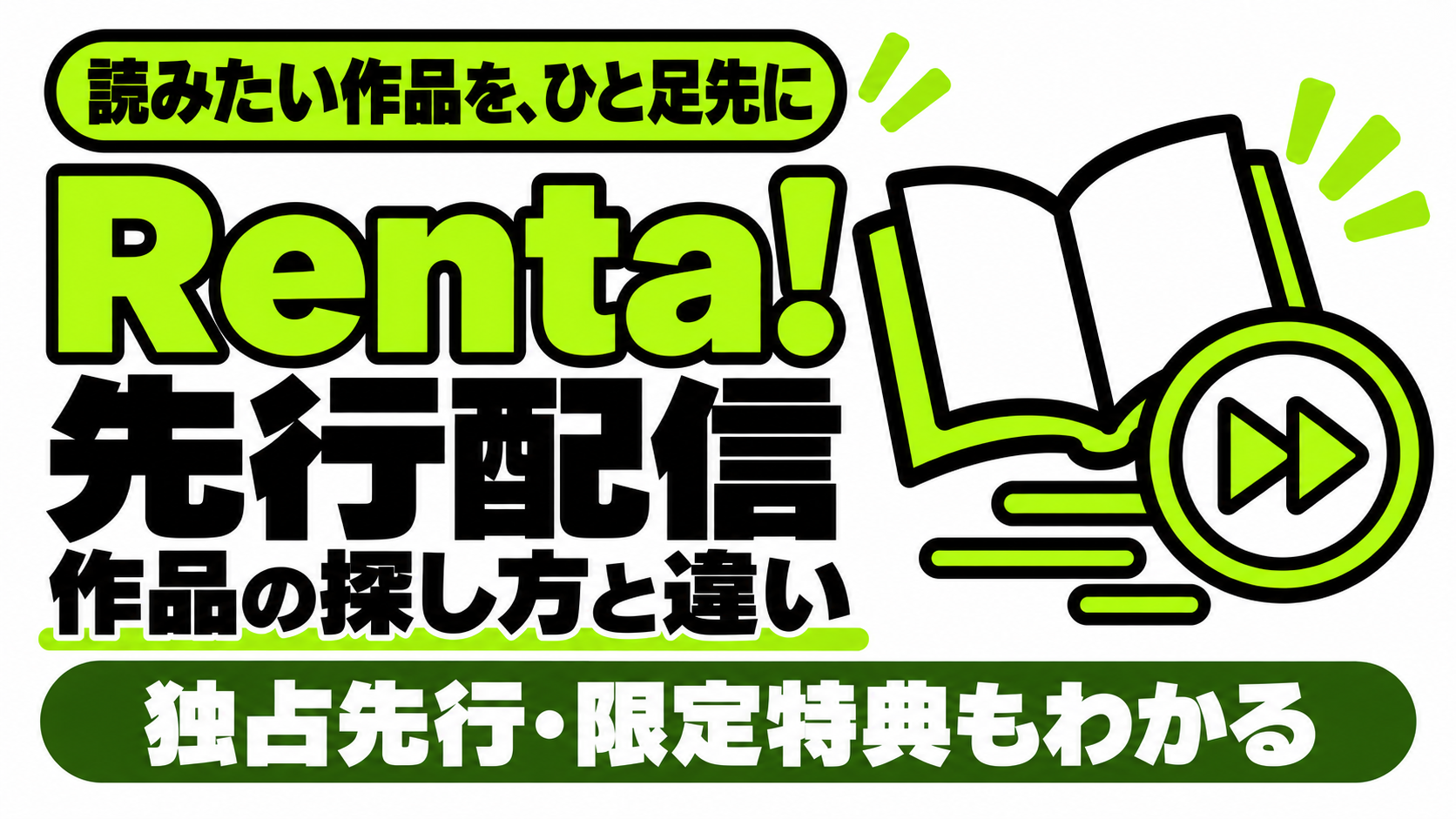 Renta!の先行配信作品の探し方と独占・限定特典の違い