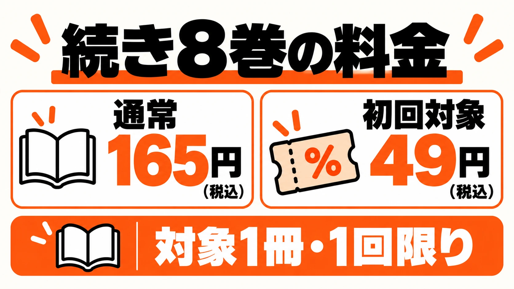 続き8巻は通常165円、初回クーポン対象1冊なら49円