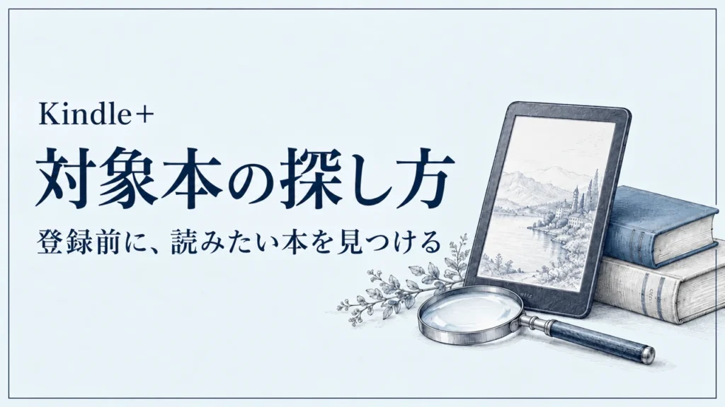 Kindle+対象本の探し方。登録前に読みたい本を見つける