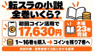 転スラの原作小説本編23巻、初回コインを残り巻へ使うと17,630円の試算